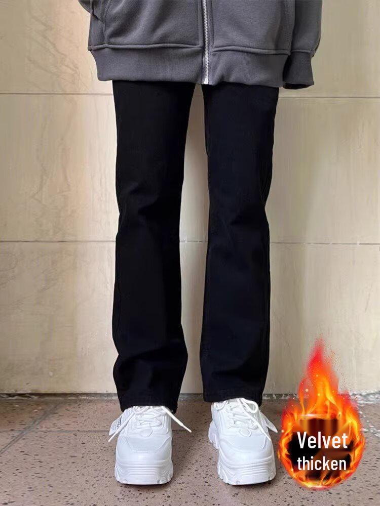 

Женские джинсы прямого кроя больших размеров черного цвета: Стройнящий, Свободный крой для фигуры типа «груша» 5XL