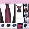 Polyester Striped Tie For Men Business Formal Wear With Zipper Closure For Office And Wedding