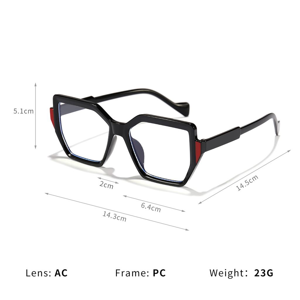 Vaneasel 1pc women's large frame trapezoidal gradient color trend fashion anti-blue light glasses daily reading frame glasses