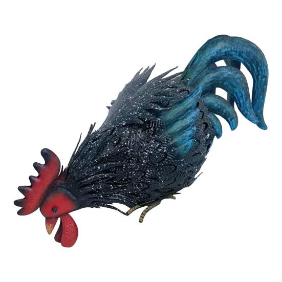 Metal Rooster Decor Chicken Yard Art Standing Sculpture Outdoor Garden Statues Metal Chicken