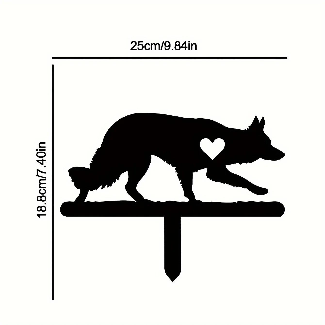 

Волк Собака Садовый Колышек Железный Художественный Силуэт Металлический Двор Знак Креативный Уличный Двор и Садовое Украшение светло-серый