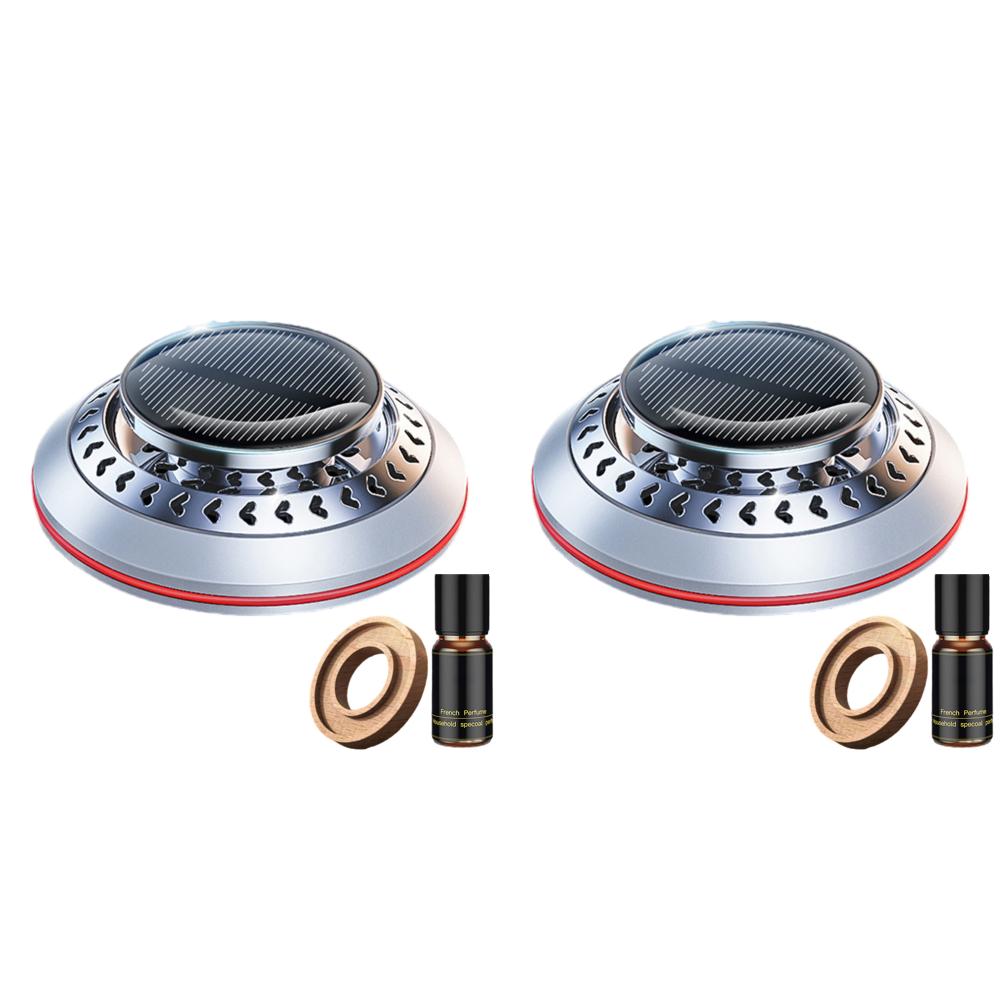 Solar Rotation Car Rotating Aromatherapy Aluminum Alloy Automatic Car Perfume Diffuser Creative Car Perfume Dashboard Decoration