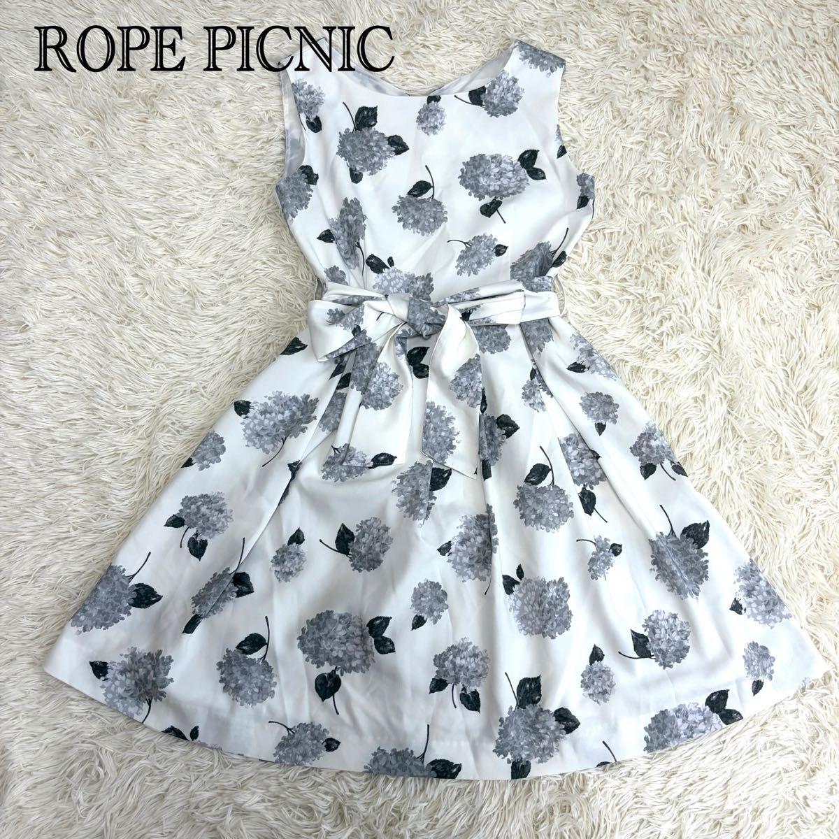 ROPE  PICNIC Sleeveless Dress Waist Ribbon Flare Neat Style
