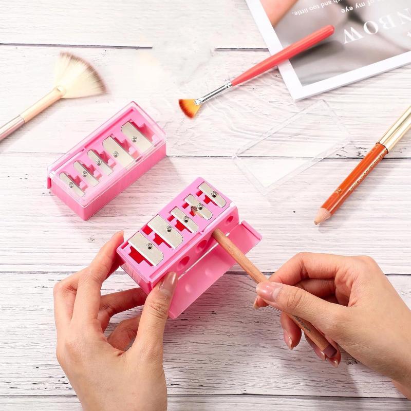 5 Holes Sharpener Multi-Functional Pencil Sharpener With Lid For Eyeliner Lipliner Pencils