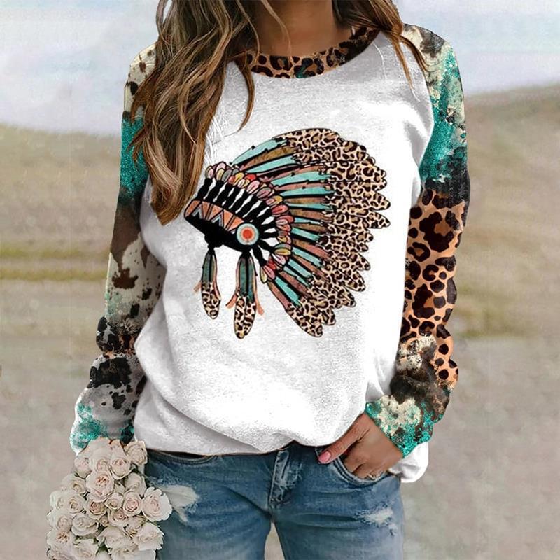 Рукава реглан Забавный тотемный рисунок Печать Универсальная цифровая женская футболка — фото 6