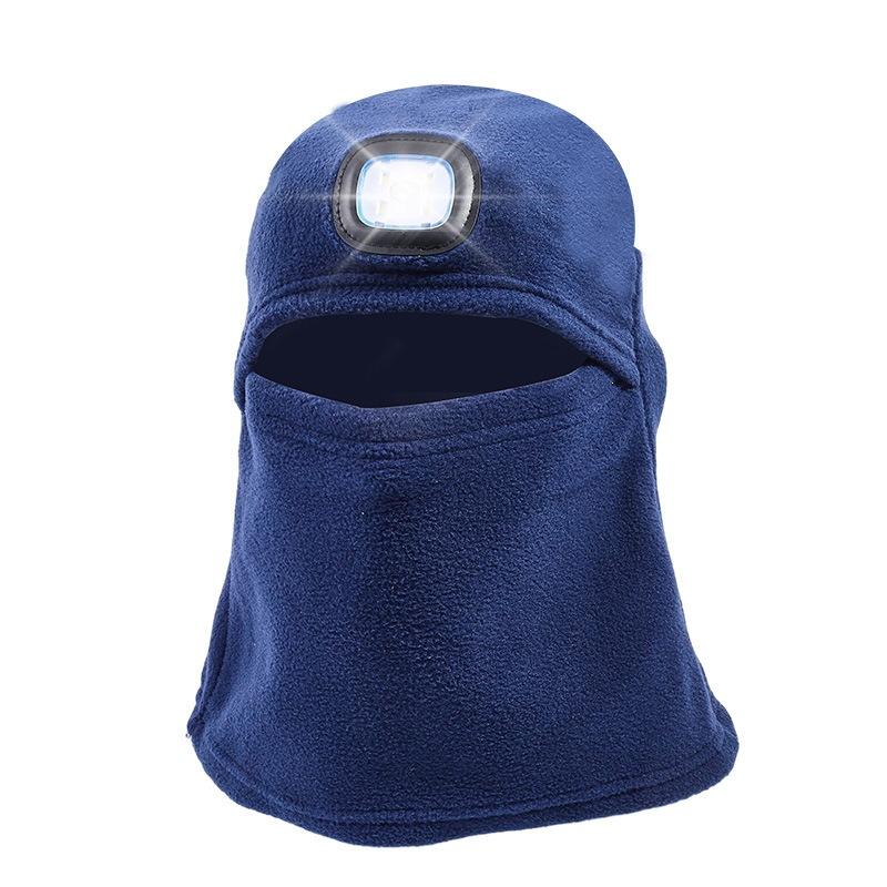 Thermal light lighting integrated LED cycling headgear mask outdoor cover night riding men windproof face protection skiing