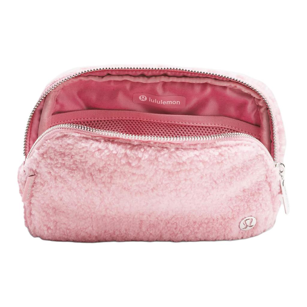Lululemon Everywhere 1L Logo Zip Crossbody Waist Bag Women Bags Pink Silver LU9CAIS-068006