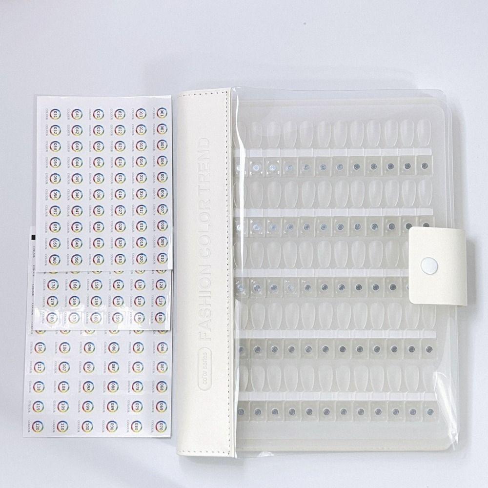Magnetic Nail Swatches Book No Pattern Removable Nail Color Display Book With Digital Label 120 Color Nail Art Display Booklet