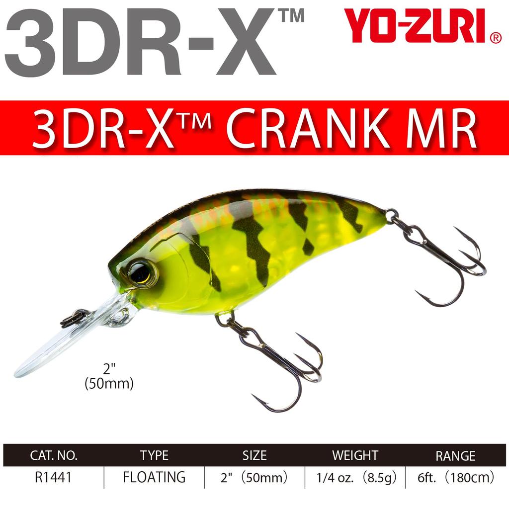YO-ZURI Bass Lure 3DR-X Crank MR Floating 50mm Color: Prism