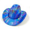 Color Blocks Laser Cowboy hat Western cowboy men and women retro party stage party Cowboy hat outdoor knight hat Wholesale