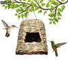 1Pc Outdoor Natural Grass Bird House Handmade Weaved Hummingbird Cage Nest Shelter for Garden Balcony Bedroom Decoration
