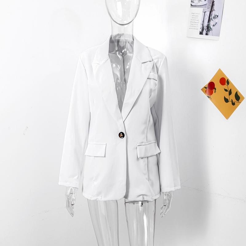 

Women s Single Button Straight Anti-Wrinkle Jacket Long Sleeve Formal Business Office Lady 2026 Spring Autumn XXL білий
