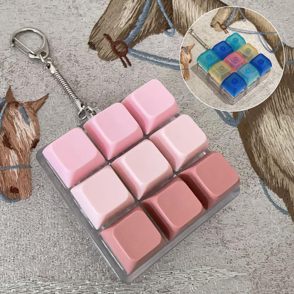 Decompression 9 Keyboard Key Toy For Adults Antistress Toys Boys Girls Anti Stress Finger Keyboard Games Keychain Gifts