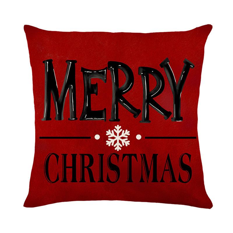 Christmas Pillowcase Decorative Linen Printed Porch Courtyard Sofa Home Decoration Pillowcase