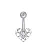 Europeiska och amerikanska New Aaa Peach Heart Zirkon Navel Ring Dripping Oil Bokstav Navel Nagel Piercing Smycken 