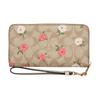 Coach Zip Around 19 Floral Print Coated Canvas And Calfskin Wallet Women wallet Gold Light-Khaki Multicolor CR966-IMOTV