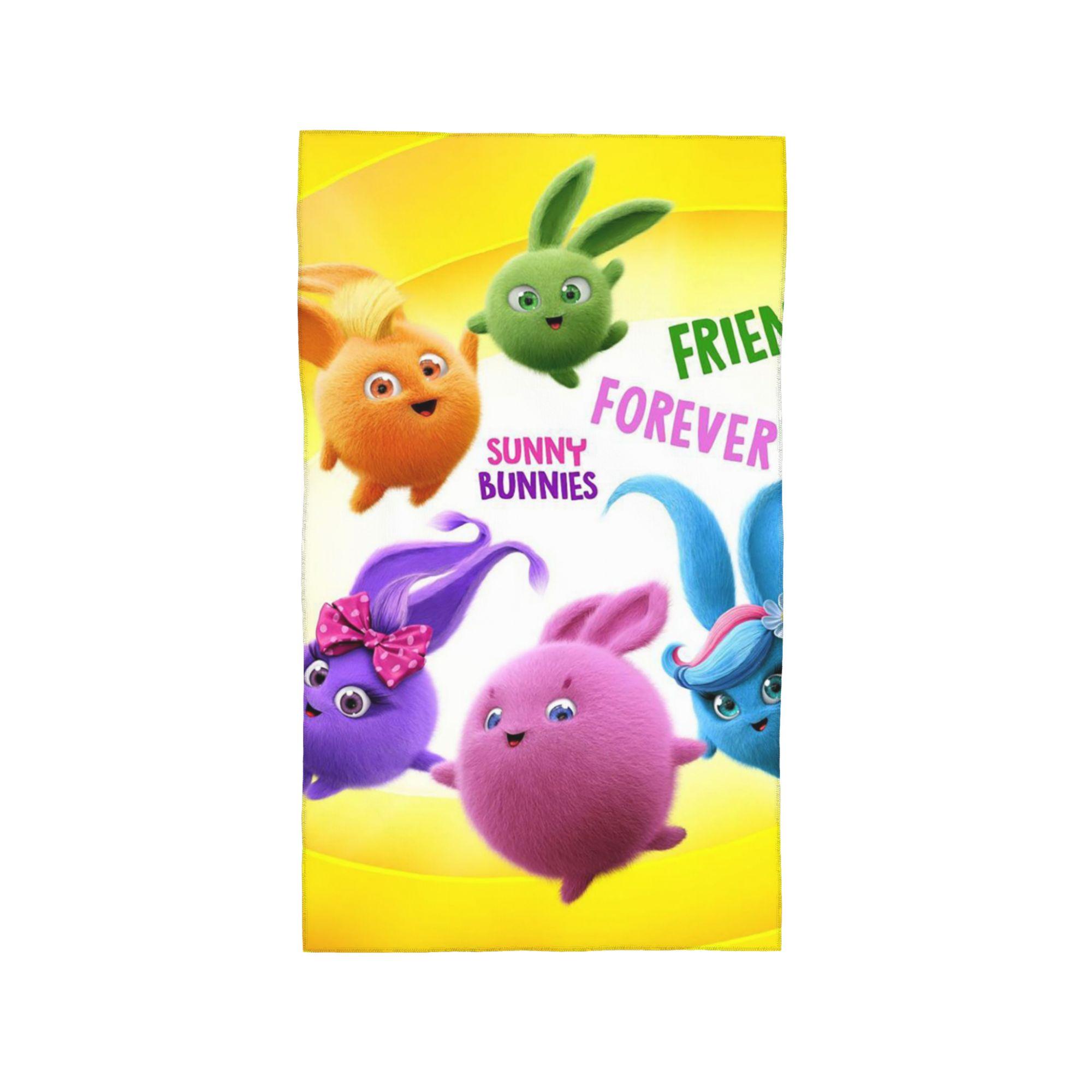 

Sunny Bunnies Anime Cartoon Soft Face Towel Quick Dry Pool Bath Cotton Towels Absorbent Quick W30*H60(CM)