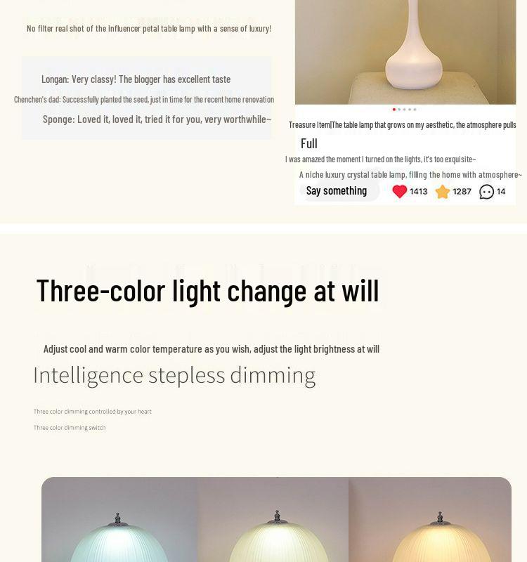 Nordic Minimalist Dimmable Glass Bedside Lamp: Modern, Warm, and Eye-Protecting