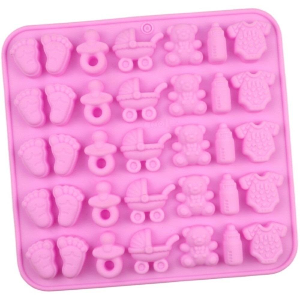 3D Silicone Chocolate Mold Bite Size Mousse Cake Mold Flexible Chocolate Candy Molds  Soap розовый