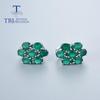 2022 New 10ct Natural Green Agate Oval 5*7mm Gemstone Earrings 925 Sterling Silver Fine Jewelry for Women