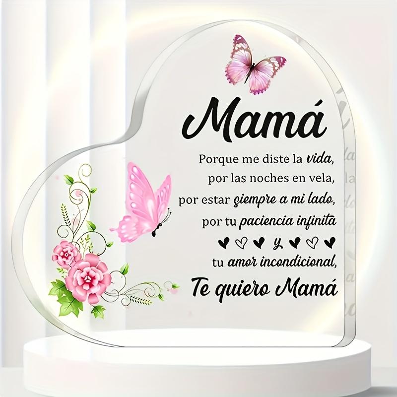 Decoración de Corazón Acrílico de Calidad Premium: Un Regalo Emotivo para Mamá - Perfecto para el Día de la Madre, Cumpleaños o Cualquier Ocasión Especial