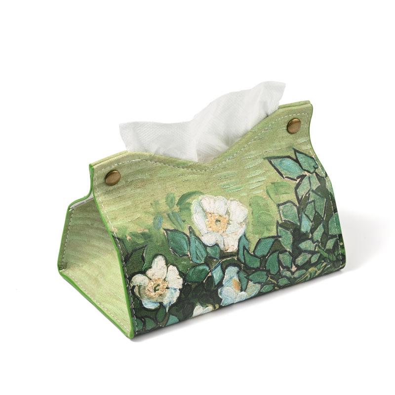 Van Gogh Oil Painting Style Luxury Tissue Box, Large Capacity for Creative Home Storage