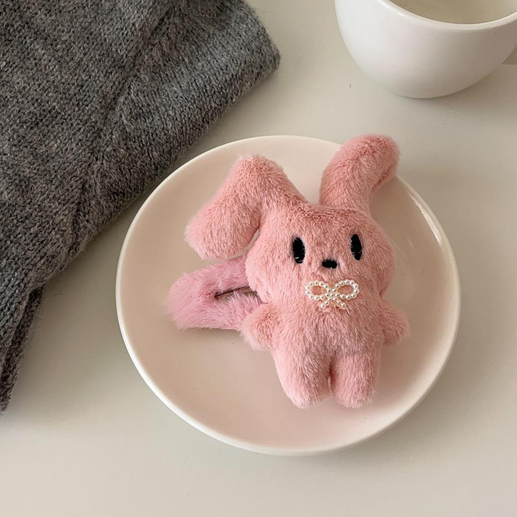 Plush Rabbit Shape Hair Clip/Hair Rope/Hair Claw Christmas Carnival Hair Rope for Woman Teens Taking Photo Non Slip