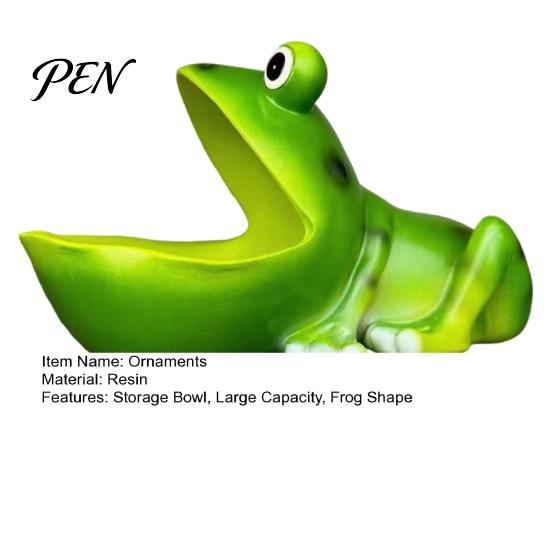 Funny Desktop Storage Cartoon Frog Bowl, Resin Statue Key Holder, Unique Gift for Friends Decorative Organizer Entryway Living Room Animal Figurine