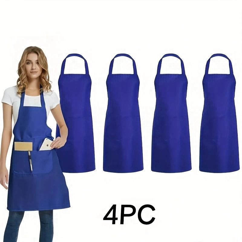 4pcs Adjustable Canvas Aprons with Pockets Comfort Fit for Cooking Chefs Waiters BBQs Hairdressers Easy Clean