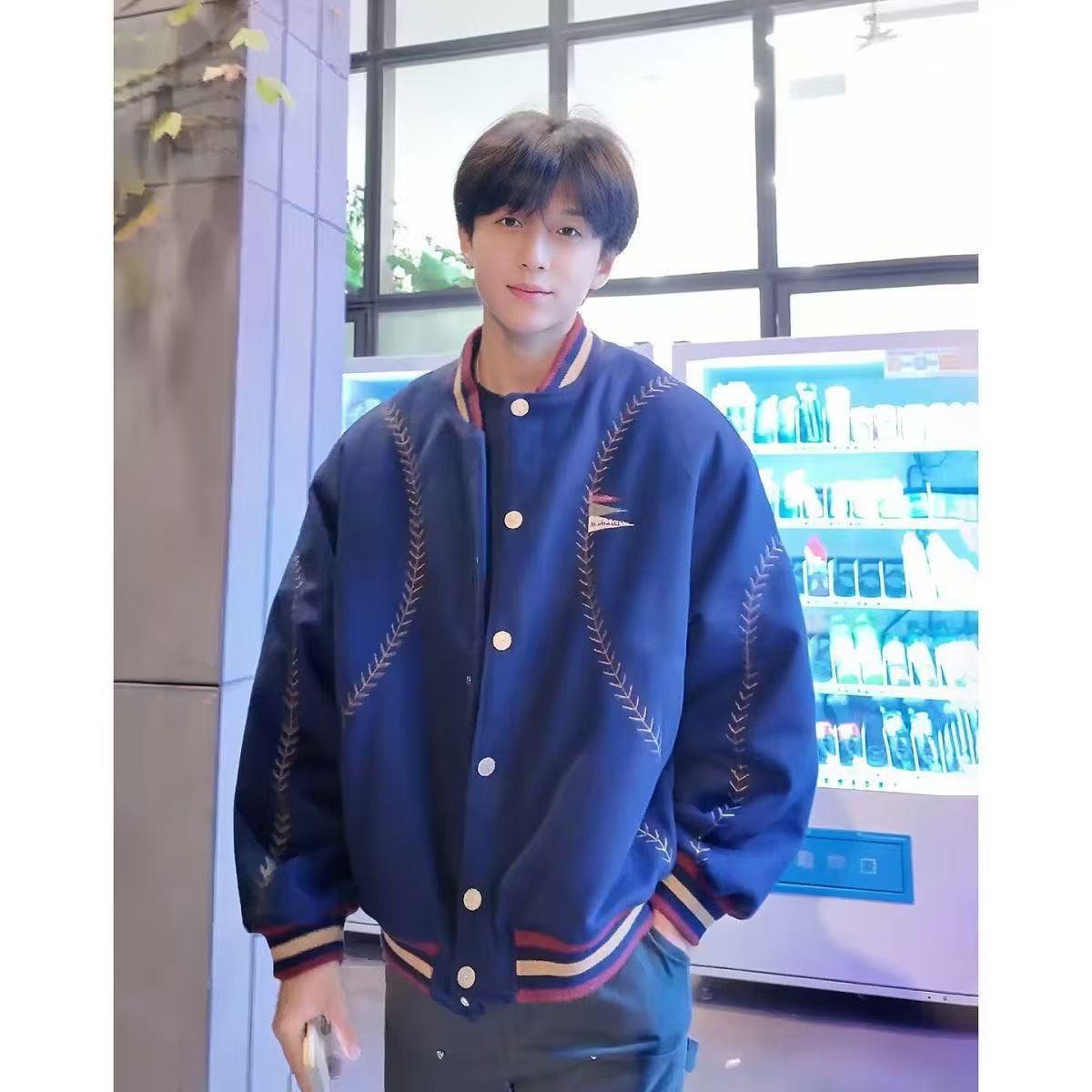 

Men s and Women s Quilted Baseball Jacket - Thick Cotton Wool Coat for Autumn/Winter Sport, American Style. M темно-синього кольору
