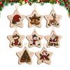 Handcrafted Home Pendant 8Pcs Wooden Christmas Tree Ornament Set, 2D Flat Rearview Mirror Exquisite Window Hanging Pendant, Nordic Minimalist
