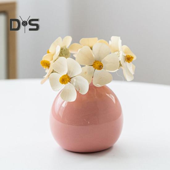 Mini-Keramikvase, einfarbig, glasierte Blumenvase, Schreibtischdekor, Miniatur-Knospenvase für kleine Hydrokulturpflanzen, Blumen, Büro, Wohnzimmer, Schlafzimmer
