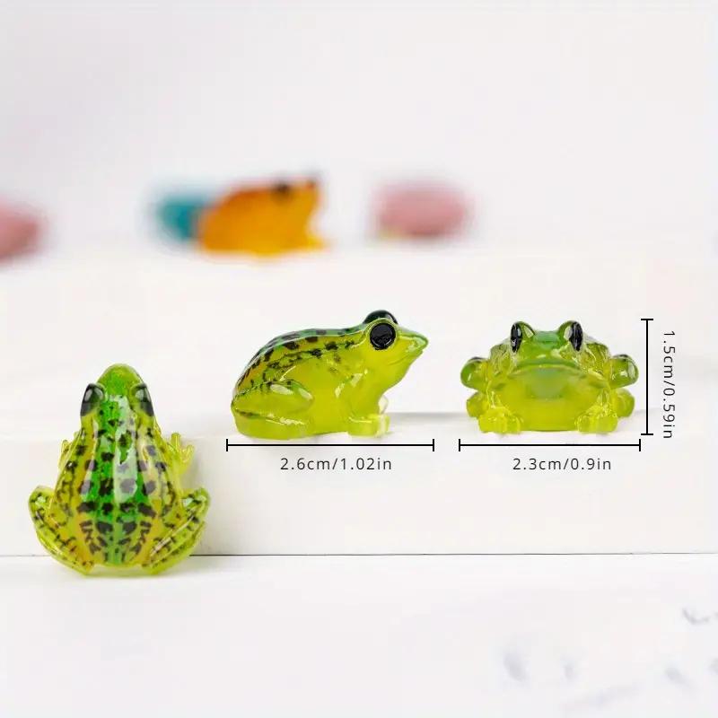 10pcs Glow-in-the-Dark Frog Charms, 3D Resin Accessories for DIY Phone Cases & Keychains, Micro Landscape Decorations