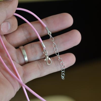 10x Kolorowe Zapięcie Naszyjnik Łańcuchy Sznurek Woskowy Do Tworzenia Biżuterii DIY RÓŻOWY