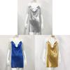 Metallic Sequin Sleeveless Party Dress With V Neck For Summer Nightlife