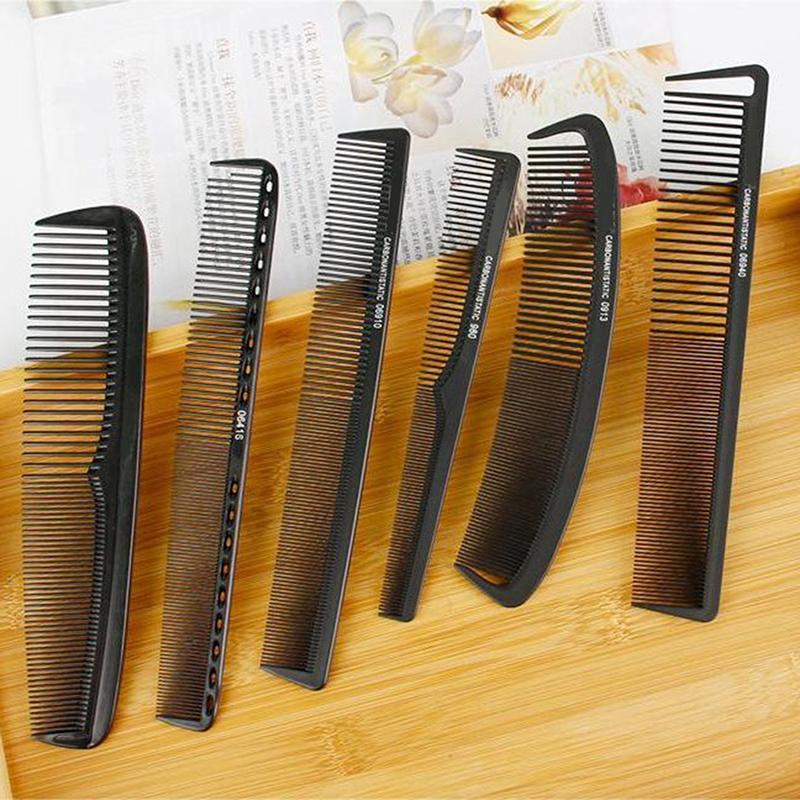 Black Professional Hair Cutting Comb Anti-Static Flat Head Cutter Comb Finetooth Haircut Brush Salon Tools Barber Hair Accessor