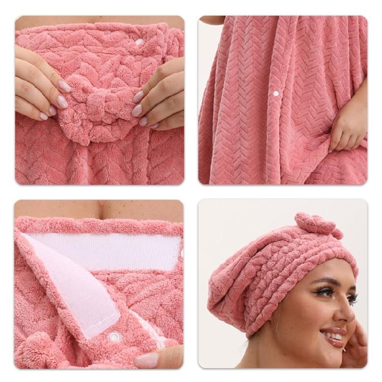 Large Size Adjustable Bath Skirt and Hair Dry Cap Set Slip Resistant Oversize Bathrobe for Women Spa Home Travel Beach