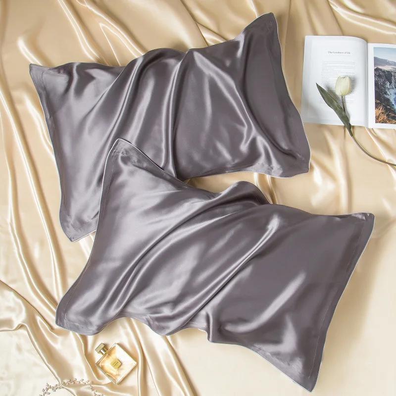 Single Sided 30MM Silk Pillowcases 100% Mulberry Silk Ivory Champagne Pink Purple Colors Hair Care and Beauty 48cmX74cm
