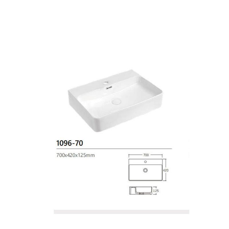 Bathroom Counter Top Ceramic Sink Rectangular Lavatory Porcelain White Wahsbasin