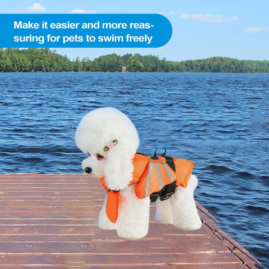 Dog Swimming Vest Water Safety Swimsuit Floating Reflective Adjustable Jacket For Rescue Puppy Boating Swimming Pool Beach