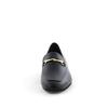 Genuine Leather Cushioned Soft Flat HIMIKO Himiko Square Toe Bit Loafers 651315 Black 235