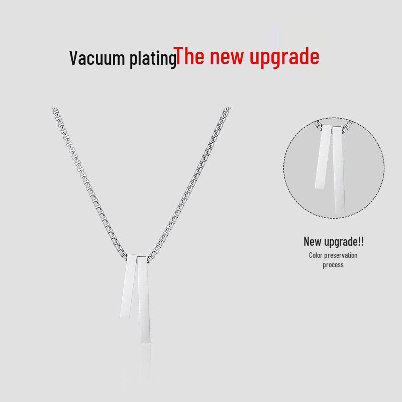 Titanium Steel Men's High-End Pendant Necklace - Trendy, Versatile Chain Accessory