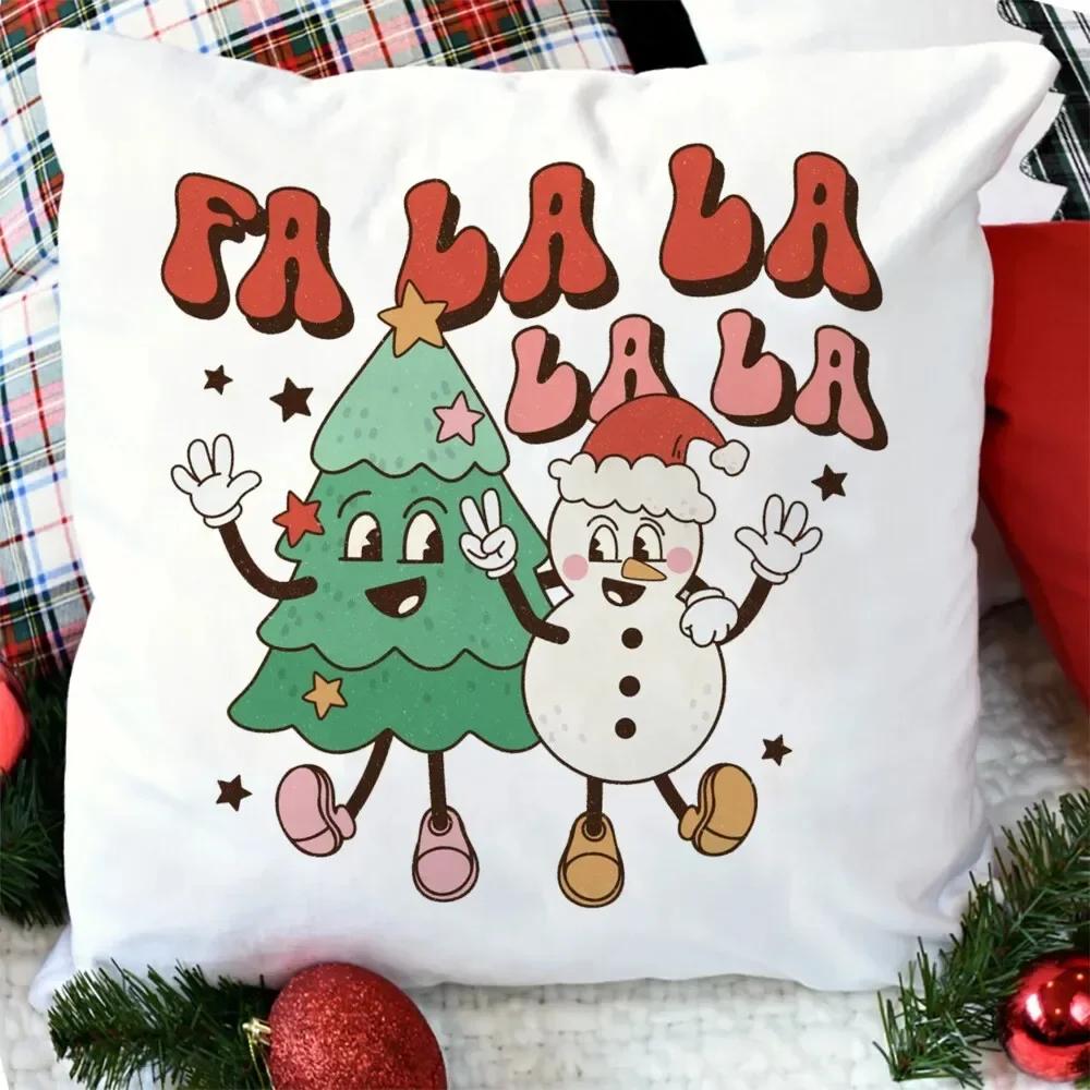 

Merry Christmas Printed Pillowcase Home Decoration Living Room Sofa Cushion Cover House Bedroom Bedside Chair Pillowcase 66x66cm