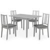 Day and Night - Day and Night Dining Furniture Set 5 Pieces Gray MDF
