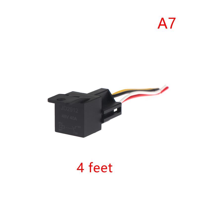 Universal 40A 12V-72V Automotive Relay 4/5Pin with Interlocking Socket for RV Truck Van Motorcycle Use