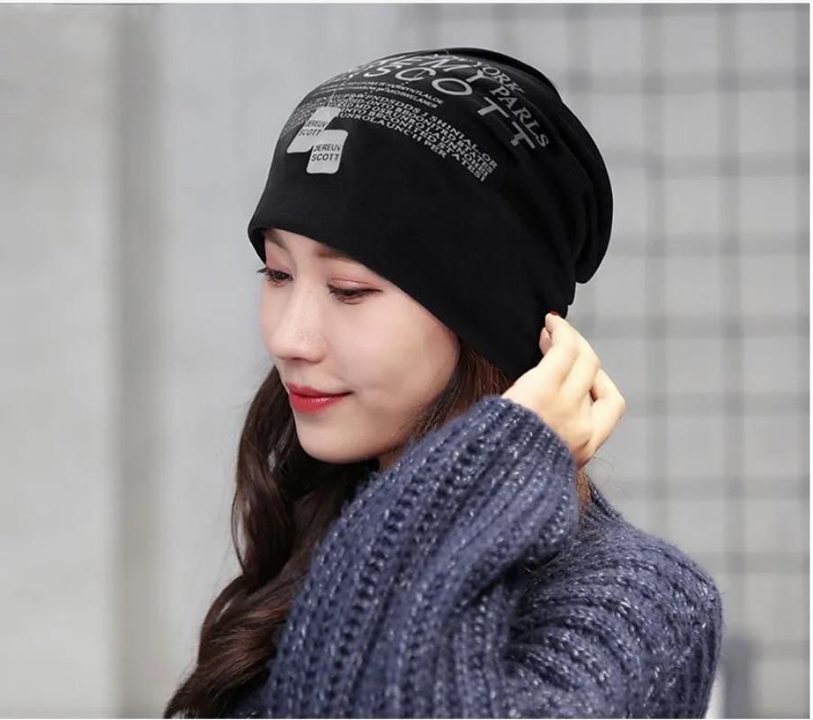 Thin Hat Women's Autumn Winter Pullover Sports Street Hip Hop Loose Knitted Cotton Hat Men Winter Windproof hat