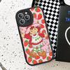 Cartoon Girl S-Strawberry S-Shortcake Phone Case For IPhone 16 15 14 11 12 13 Pro Max Plus Back Leather Shell
