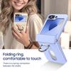 Samsung Galaxy Z Flip7 Case with Middle Axis Finger Ring, Card Holder, and Anti-Fall Protection, Compatible with Z Flip6