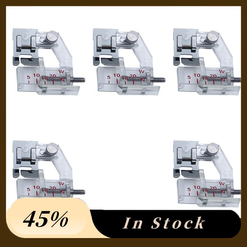 A60Z Top 5 Stück Verstellbarer Schrägband-Einfassfuß, Bereich von 5 mm bis 20 mm, Für Alle Nähmaschinen mit Niedrigem Schaft, Snap-On, Industriell