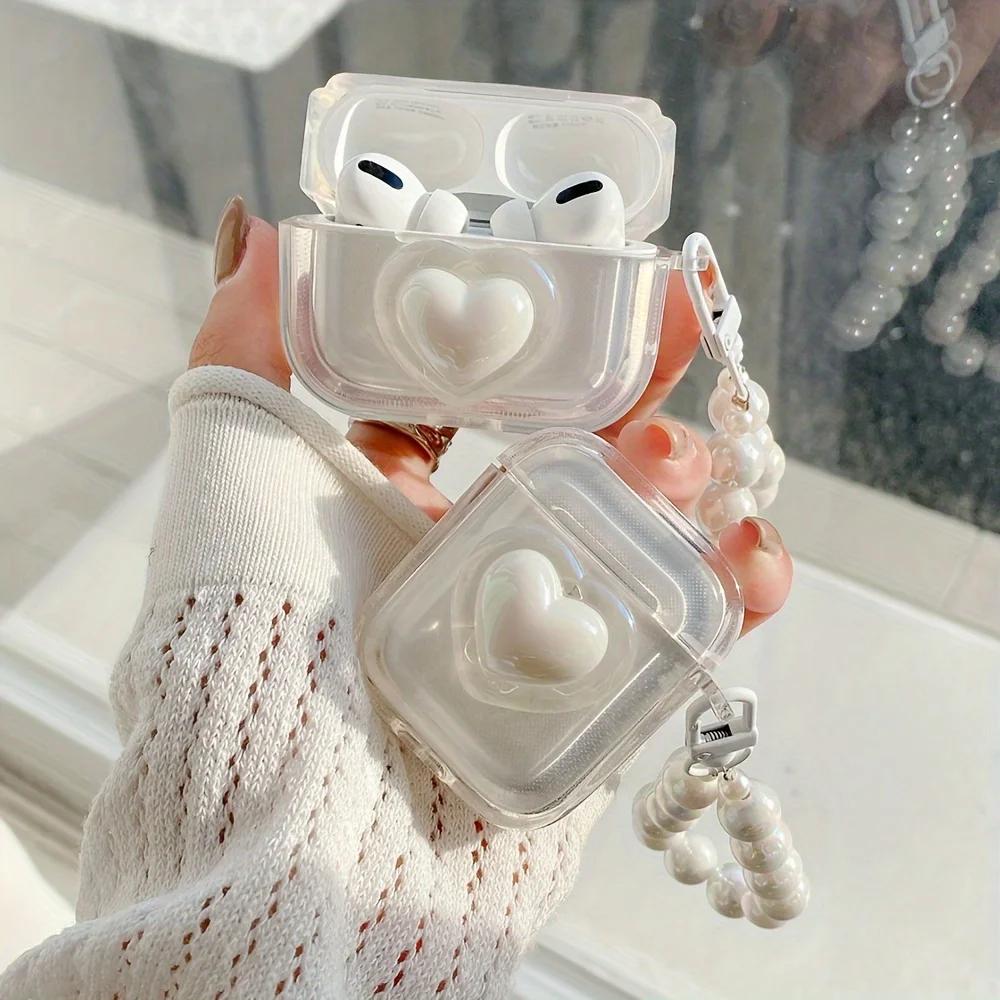 Love Laser High Transparency Earphone Cover For Apple Airpods 1 2 3 4 Pro Pro2 Bracelet Earphone Protection